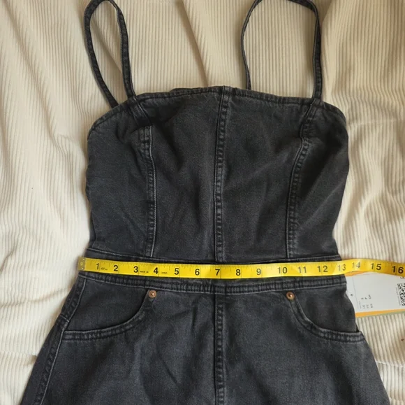 Zara Strappy Denim Maxi Dress Black Sze S BNWT - Picture 6 of 15